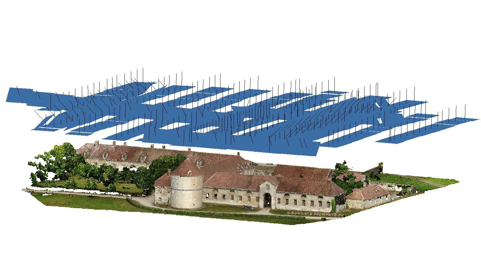 Drone en acquisition photographique pour une mission de photogrammétrie