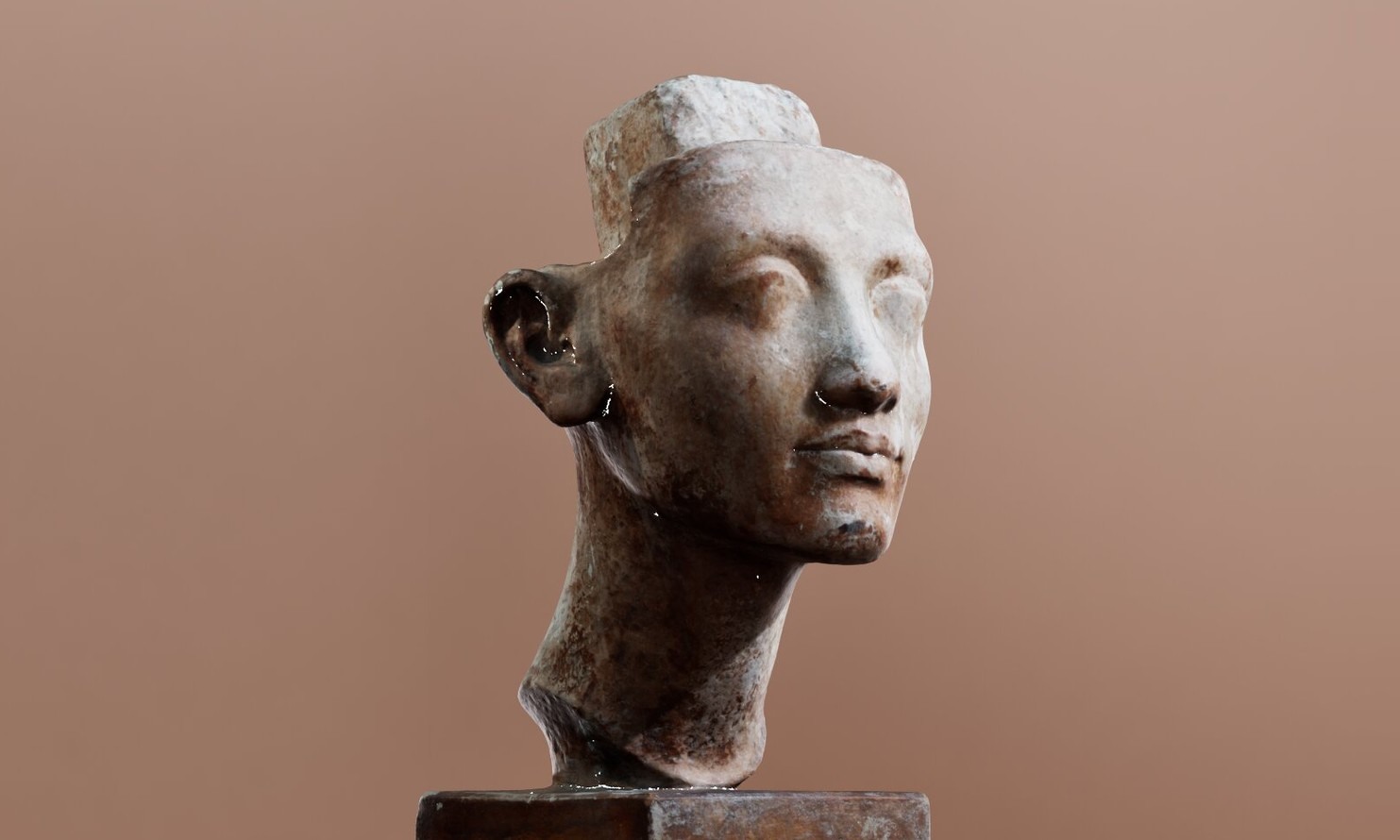Rendu final 3D d’une statuette issue de photogrammétrie