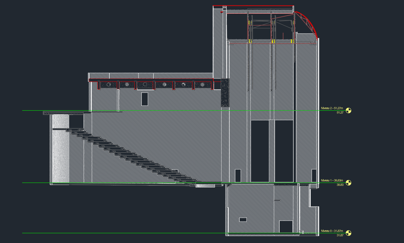 Coupe DWG issue de la maquette BIM du Théâtre de la Ville à Paris
