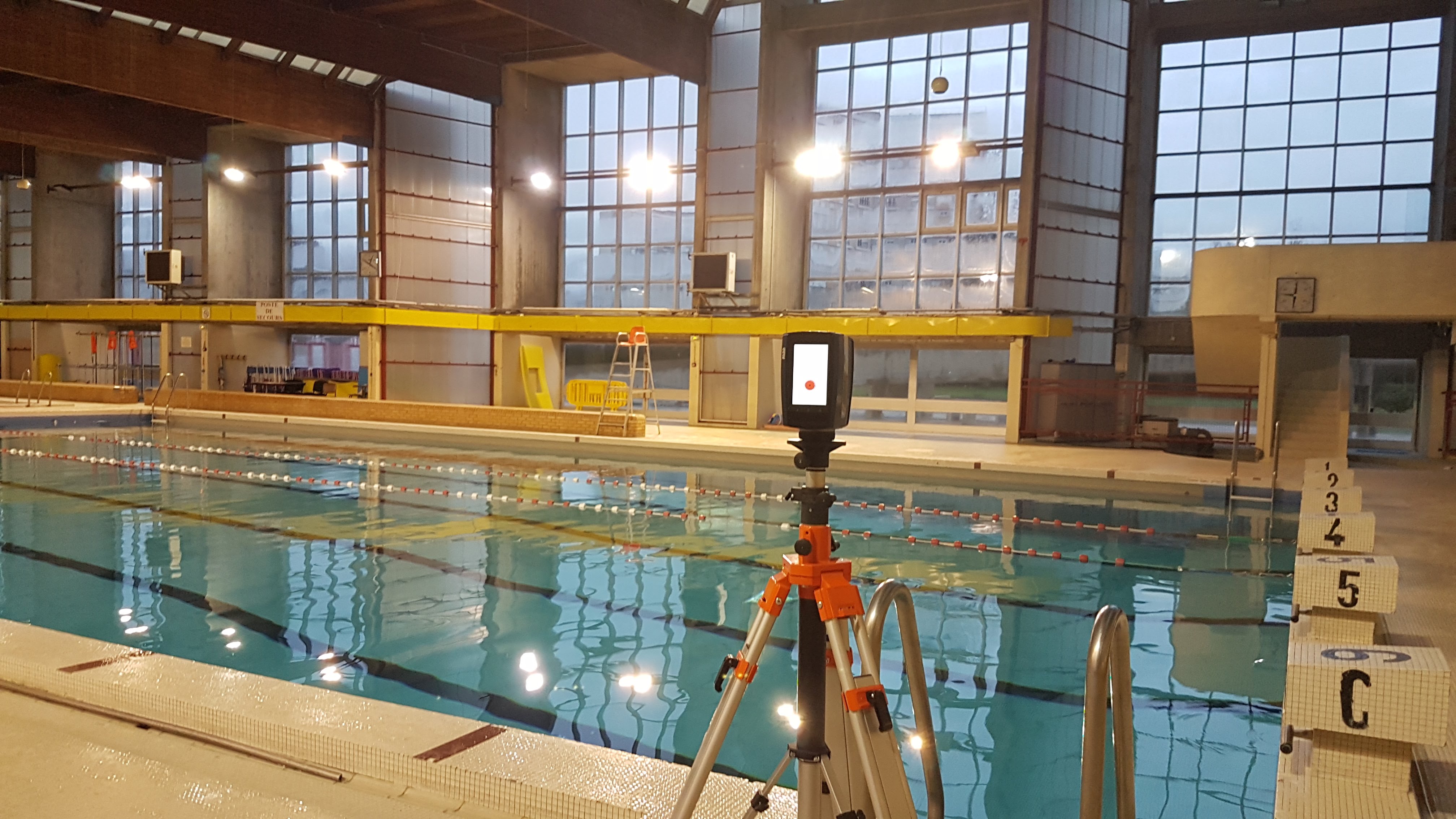 Relevé scanner laser 3D réalisé par Scandrone dans la piscine Tauziet